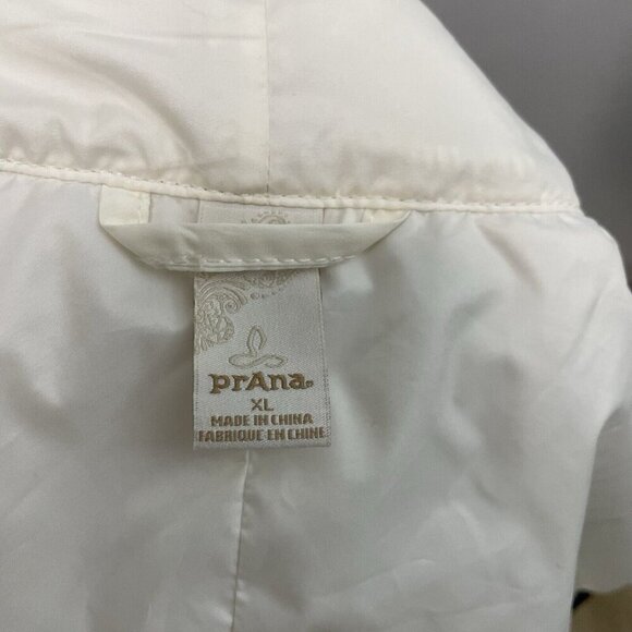 prAna Lightweight Full Zip Quilted Vest Pockets White Gray Women's size XL - Picture 7 of 8